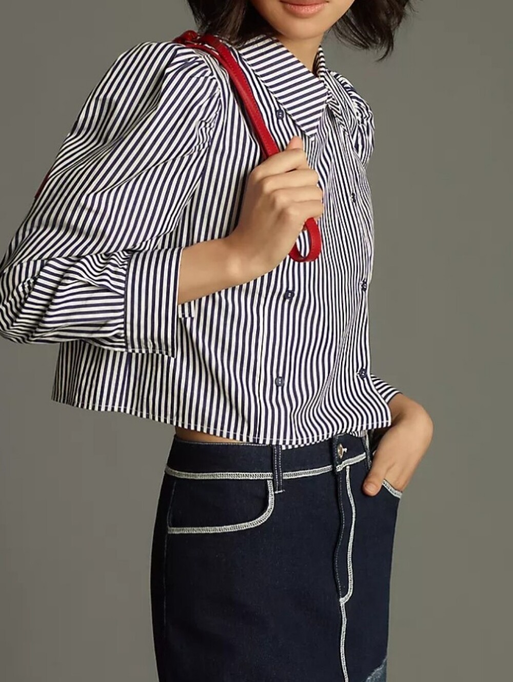 Hunter Bell Annette Top NWOT Sz 2 Striped Cropped - Picture 7 of 10